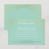 OMHEINING chic rustiek mini goud confetti mint Informatiekaartje (Voorkant / Achterkant)