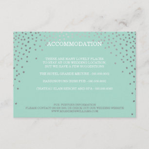 OMHEINING chic rustiek mini zilver confetti mint Informatiekaartje