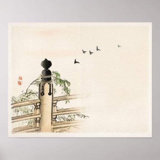 Omheining door Kono Bairei (1844-1895) Poster (Voorkant)