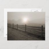 Omheining en Sunburst Through Fog bij Sharon Briefkaart (Voorkant / Achterkant)