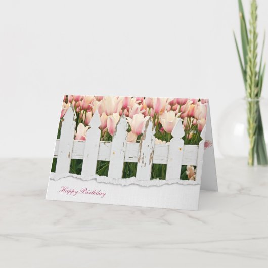 omheining en tulpenverjaardag kaart (Voorkant)