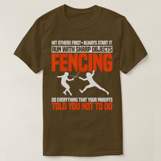 Omheining Folie Epee Saber Combat Sport Fence Swor T-shirt (Design voorkant)