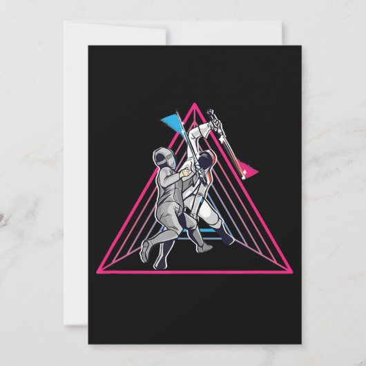 Omheining Game gamer fencer sport 90s fencing Feestdagenkaart (Voorkant)