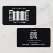 Omheining het Bouwen Douane QR Visitekaartje (Voorkant / Achterkant)