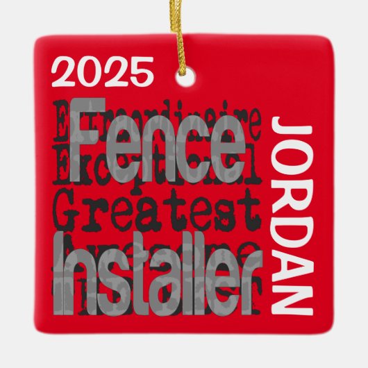 Omheining Installer Buitengewoon CUSTOM Keramisch Ornament (Voorkant)