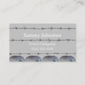 Omheining met barbaarse draad erop visitekaartje (Voorkant)