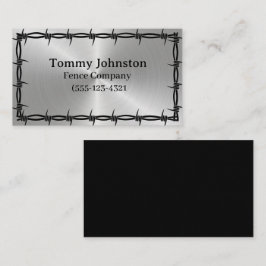 Omheining met barbaarse draad erop visitekaartje