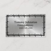 Omheining met barbaarse draad erop visitekaartje (Voorkant)