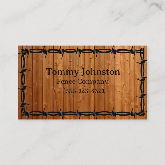 Omheining met barbaarse draad erop visitekaartje (Voorkant)