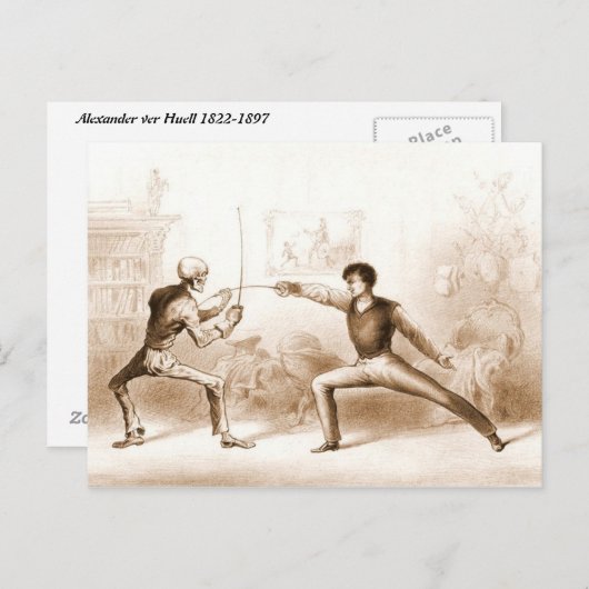 Omheining met briefkaart bij overlijden (Voorkant / Achterkant)