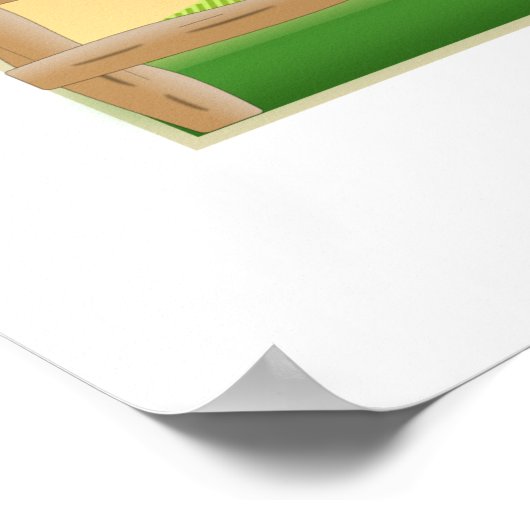 Omheining met een uitzicht poster (Hoek)