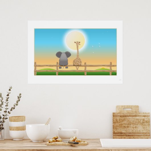 Omheining met een uitzicht poster (Keuken)