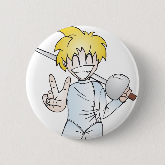 Omheining met glimlach ronde button 5,7 cm (Voorkant)