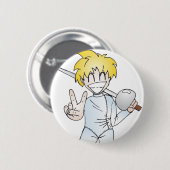 Omheining met glimlach ronde button 5,7 cm (Voorkant /achterkant)