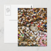 Omheining met hangsloten van liefdesfotografie briefkaart (Voorkant / Achterkant)