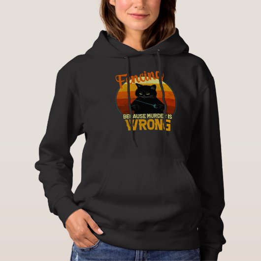 omheining moord kat hoodie (Voorkant)