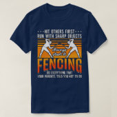 Omheining overige Eerste Retro Epee Fencer T-shirt (Design voorkant)