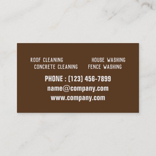 Omheining Schoonmaken Huis Power Wasmachine Druk W Visitekaartje (Achterkant)