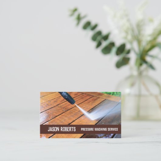 Omheining Schoonmaken Huis Power Wasmachine Druk W Visitekaartje (Staand voorkant)