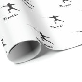 Omheining Silhouette Fencer Fence Sword Name Patte Cadeaupapier (Rol Hoek)