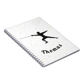 Omheining Silhouette Fencer Sword & Custom Name Notitieboek (Rechterzijde)