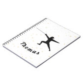 Omheining Silhouette Fencer Sword & Custom Name Notitieboek (Linkerzijde)