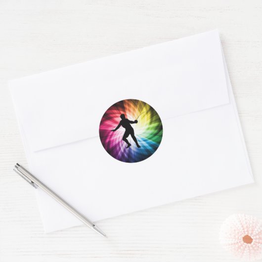 Omheining Silhouette; Spectrum Ronde Sticker (Envelop)