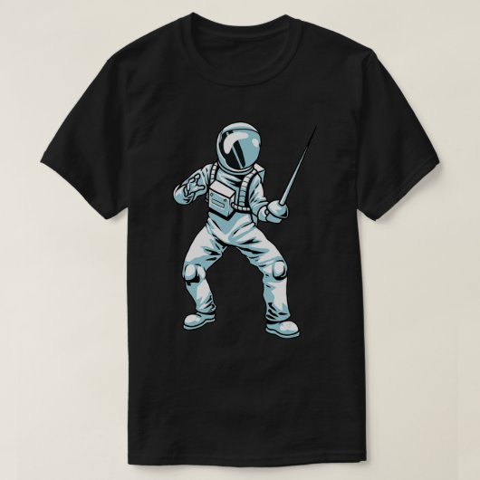 Omheining Sports Sword Astronaut Fencer Fighingfee T-shirt (Design voorkant)