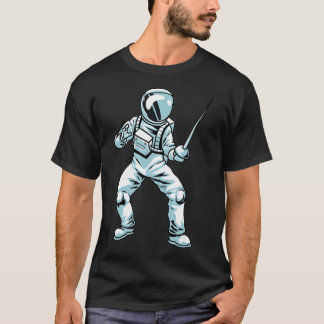 Omheining Sports Sword Astronaut Fencer Fighingfee T-shirt
