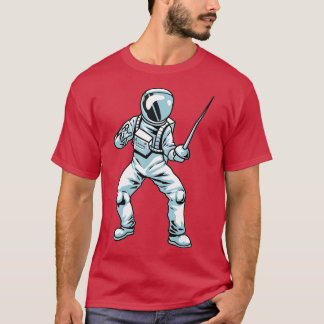 Omheining Sports Sword Astronaut Fencer Fighingfee T-shirt