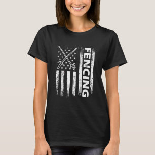 Omheining van de Amerikaanse vlag Saber Rapier Due T-shirt