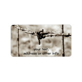 Omheining van de gestreepte draad (Sepia) Etiket (Voorkant)