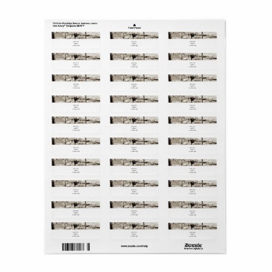 Omheining van de gestreepte draad (Sepia) Etiket (Full Sheet)