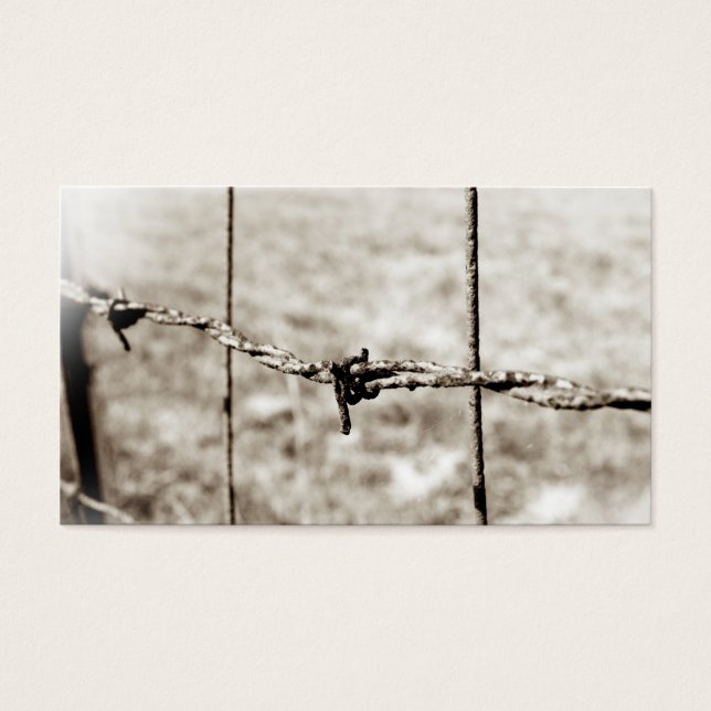 Omheining van de gestreepte draad (Sepia) Visitekaartjes (Voorkant)