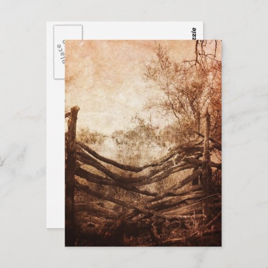 Omheining van het Boerderij van het landschap van Briefkaart (Voorkant / Achterkant)