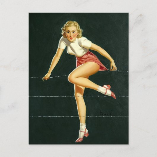 Omheining van prikkeldraad briefkaart (Voorkant)