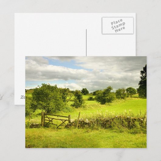 Omheining, velden en Meadowandy Briefkaart (Voorkant / Achterkant)