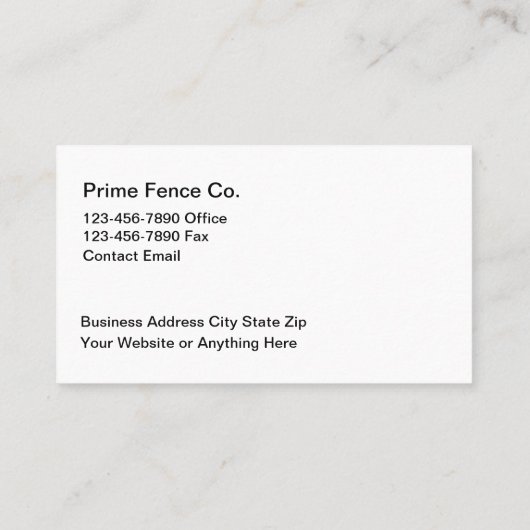 Omheining Visitekaartjes (Achterkant)