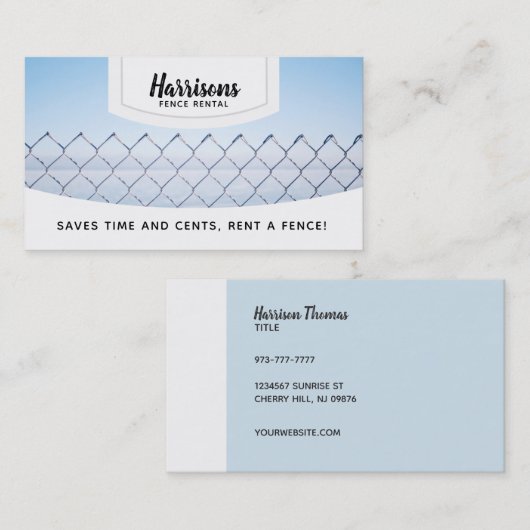 Omheining Visitekaartjes (Voorkant / Achterkant)