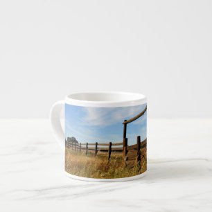 Omheiningen in het veld espresso kop