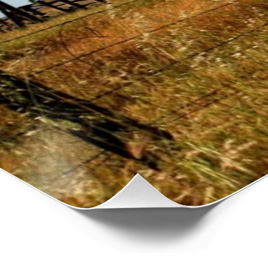 Omheiningen in het veld perfect poster (Hoek)