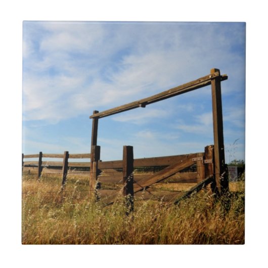 Omheiningen in het veld tegeltje (Voorkant)