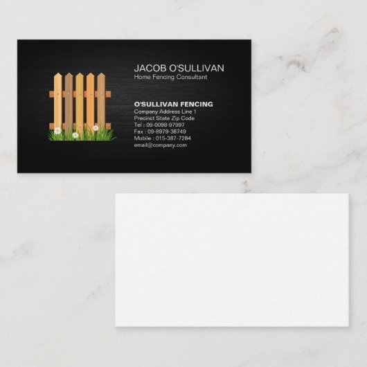 omheiningsbeveiliging visitekaartje (Voorkant / Achterkant)