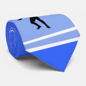 omheiningssilhouet; blauw stropdas (Opgerold)