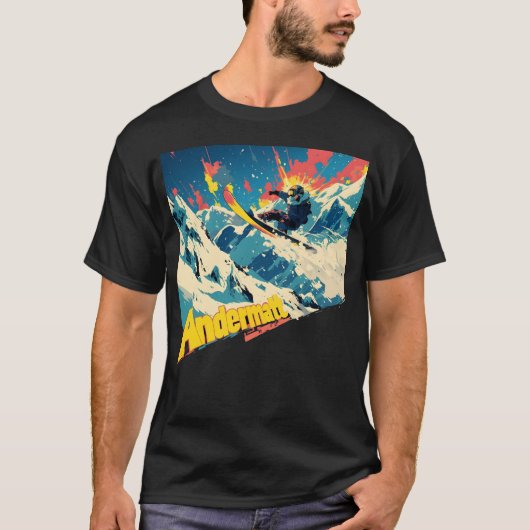 Omhels de Alpine Allure: Andermatt Ski Resort Ap T-shirt (Voorkant)