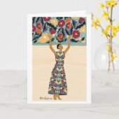 Omhels de de illustratievrouw van de Schoonheid in Kaart (Gele Bloem)