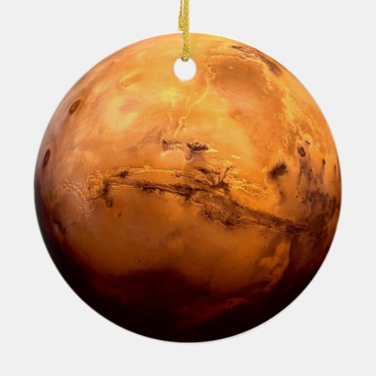 Omhels de Kosmos in stijl: Mars Mystique Keramisch Ornament (Achterkant)