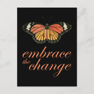 Omhels de Verandering - Oranje Butterfly Briefkaart
