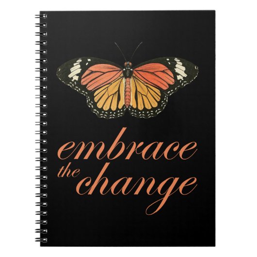 Omhels de Verandering - Oranje Butterfly Notitieboek (Voorkant)