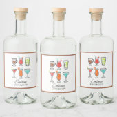 Omhels Diversiteit Schattige Modern Illustration S Likeurfles Etiket (Flessen)